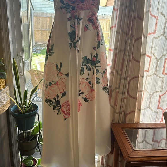 Betsy Adam white with pink flowers gown - Picture 7 of 13